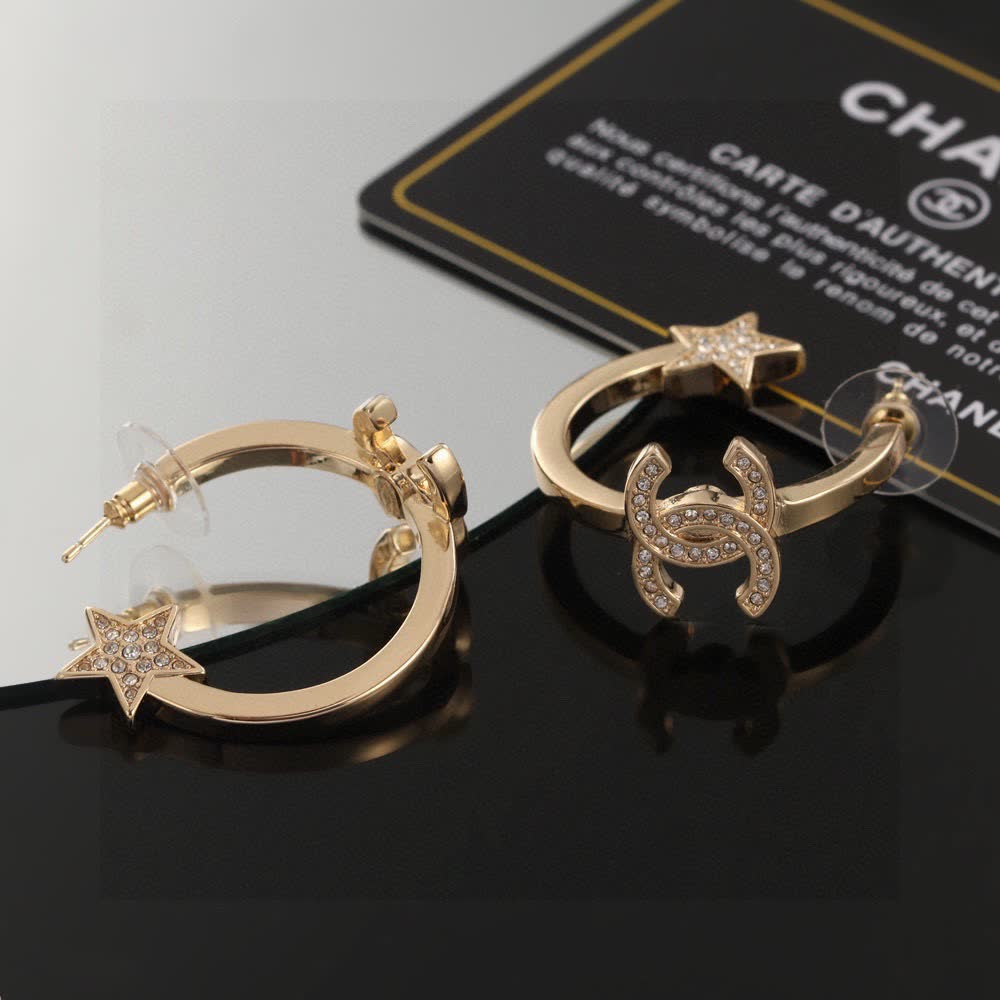 Chanel CC Star Earrings