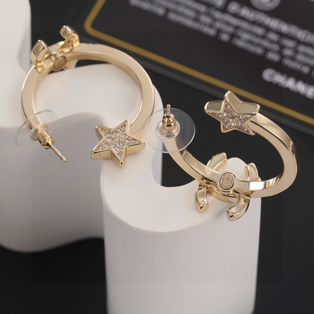 Chanel CC Star Earrings