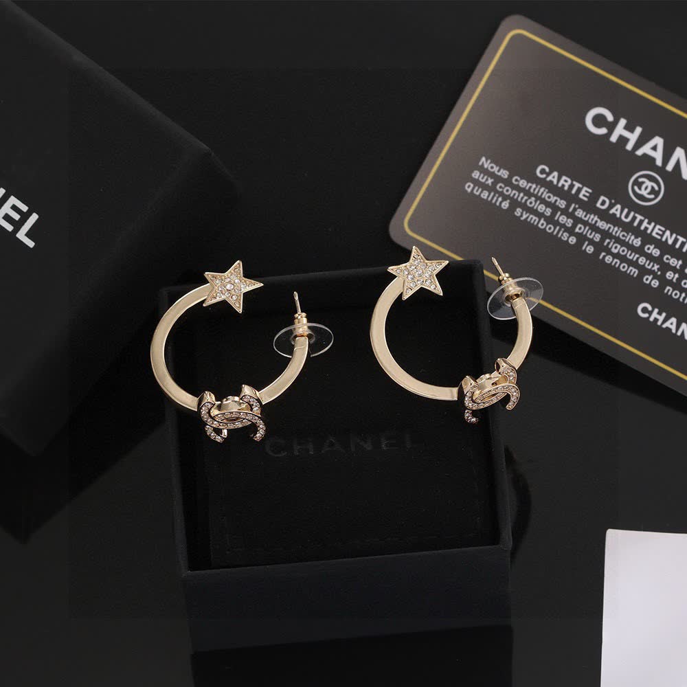 Chanel CC Star Earrings