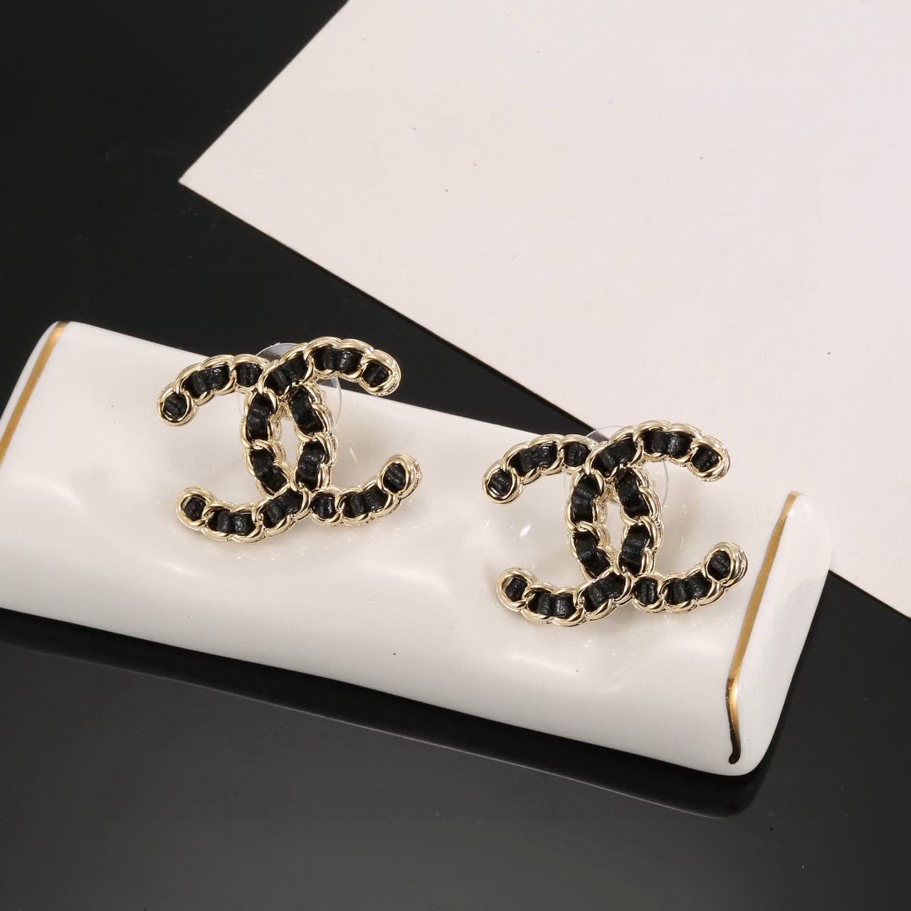 Chanel CC Logo Earrings