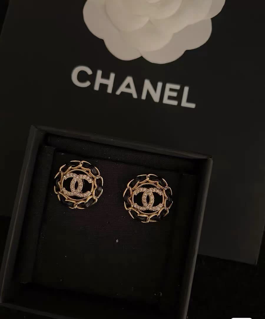 Chanel CC Logo Earrings
