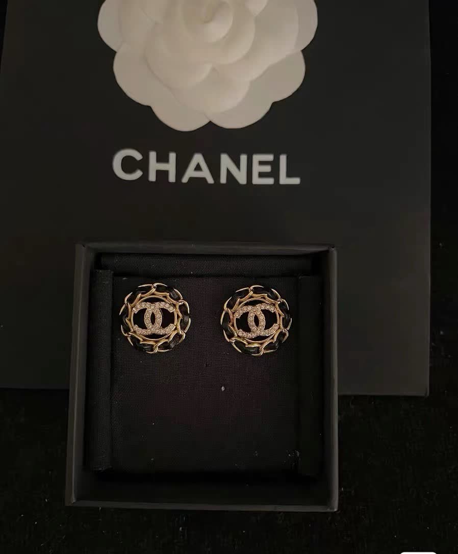 Chanel CC Logo Earrings
