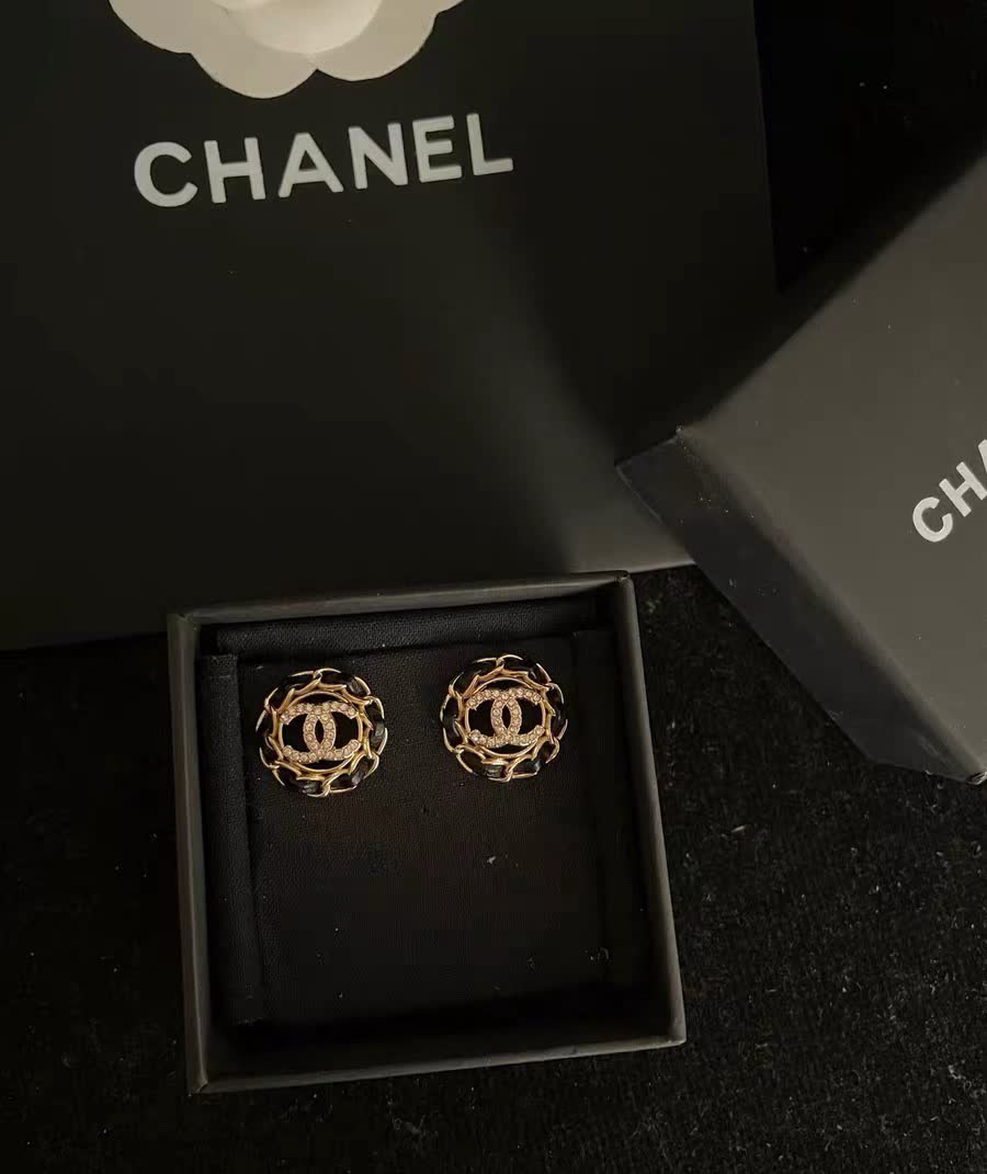 Chanel CC Logo Earrings