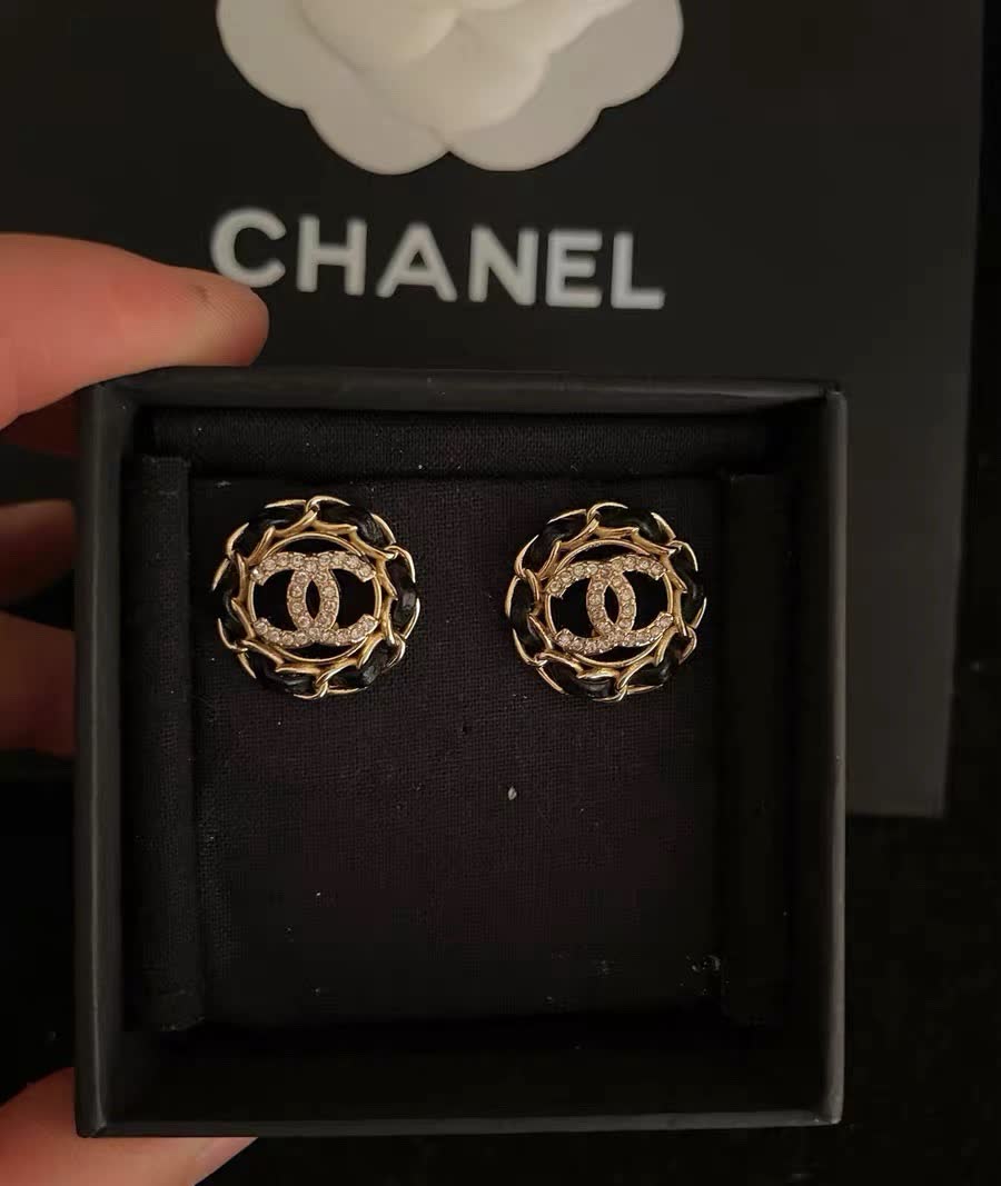 Chanel CC Logo Earrings