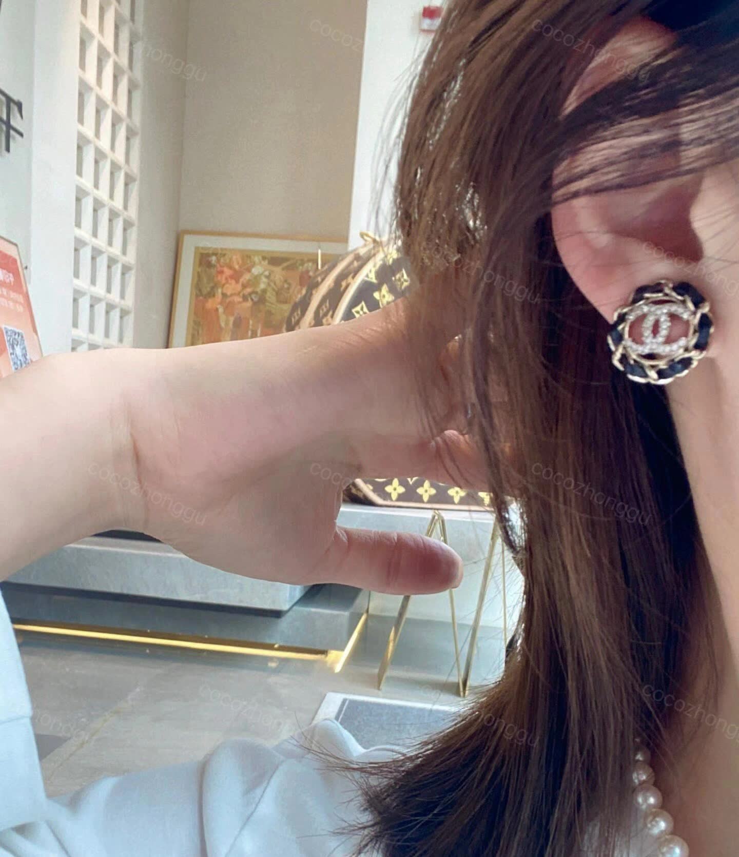 Chanel CC Logo Earrings