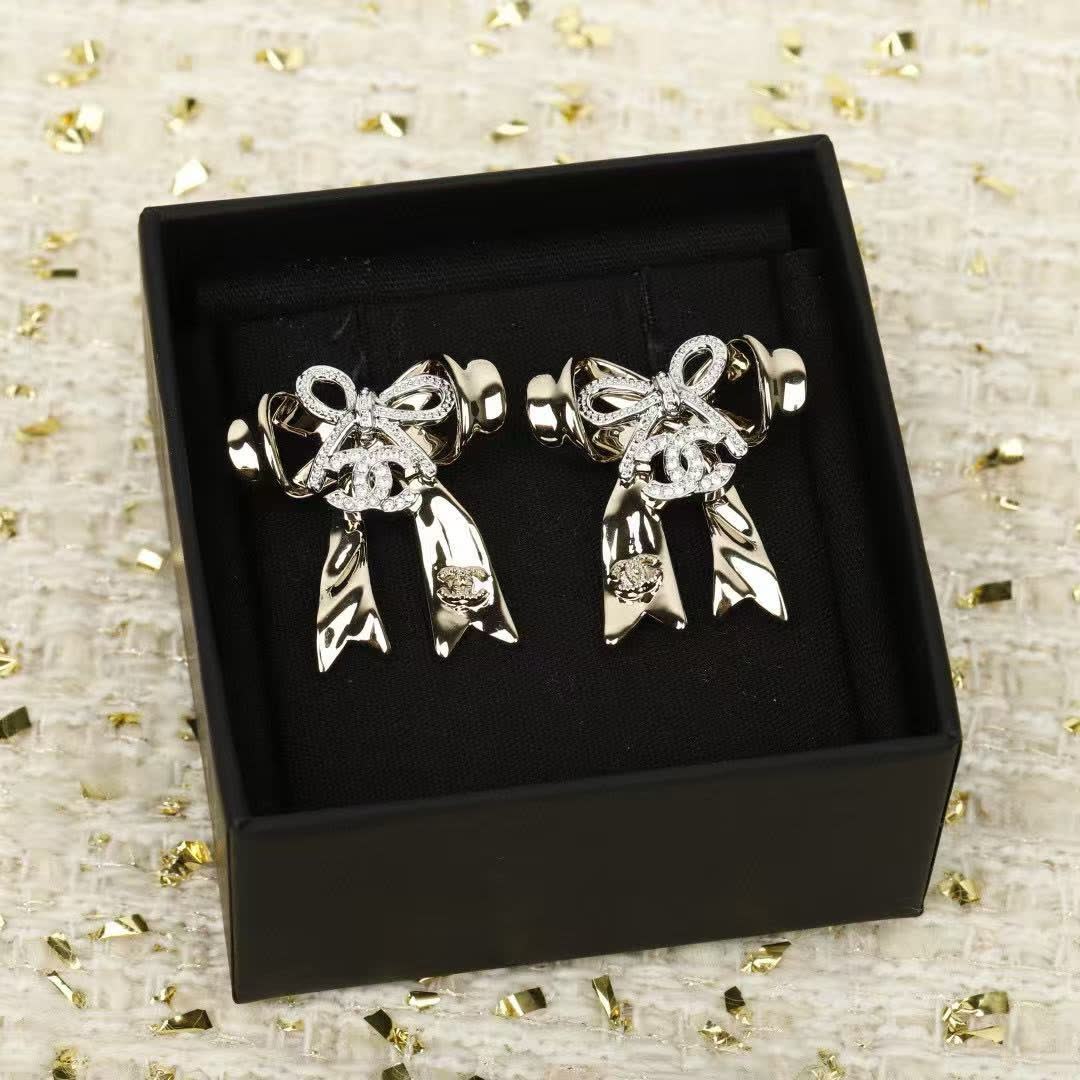 Chanel CC Bow Earrings Chanel CC Bow Earrings