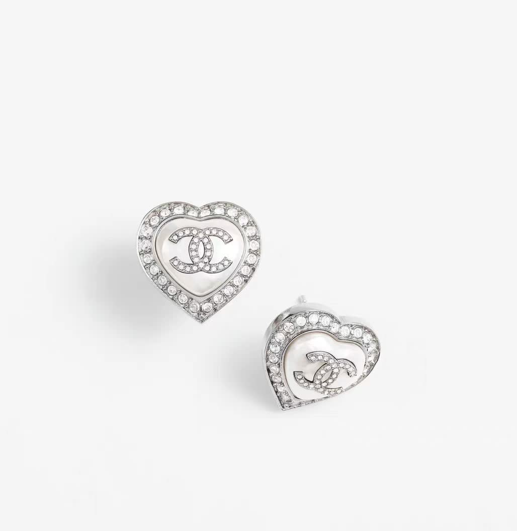 Chanel Heart Shaped Earrings