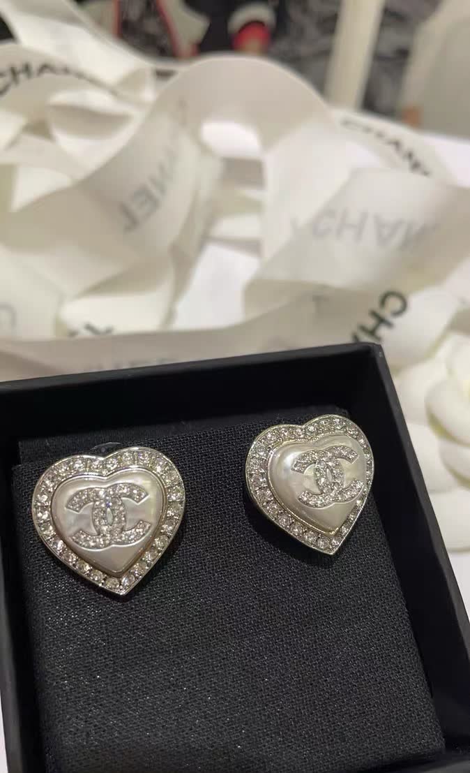 Chanel Heart Shaped Earrings