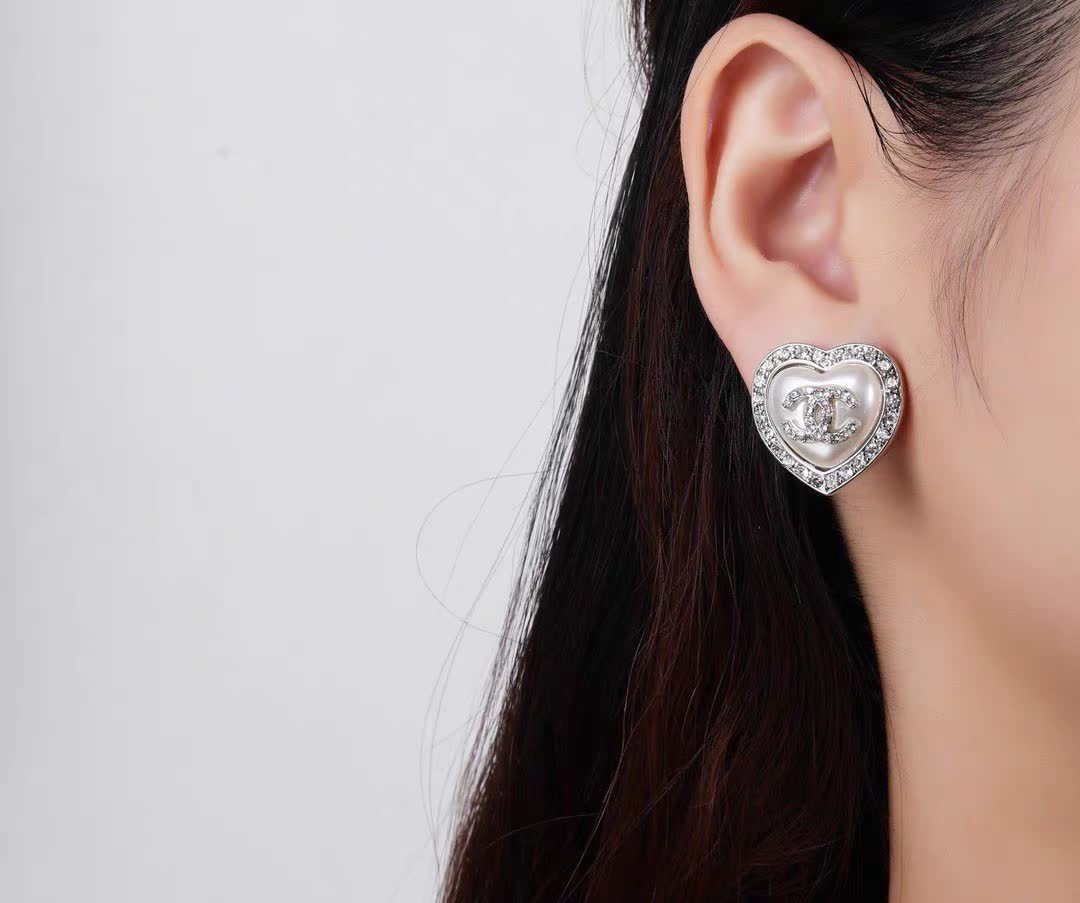 Chanel Heart Shaped Earrings