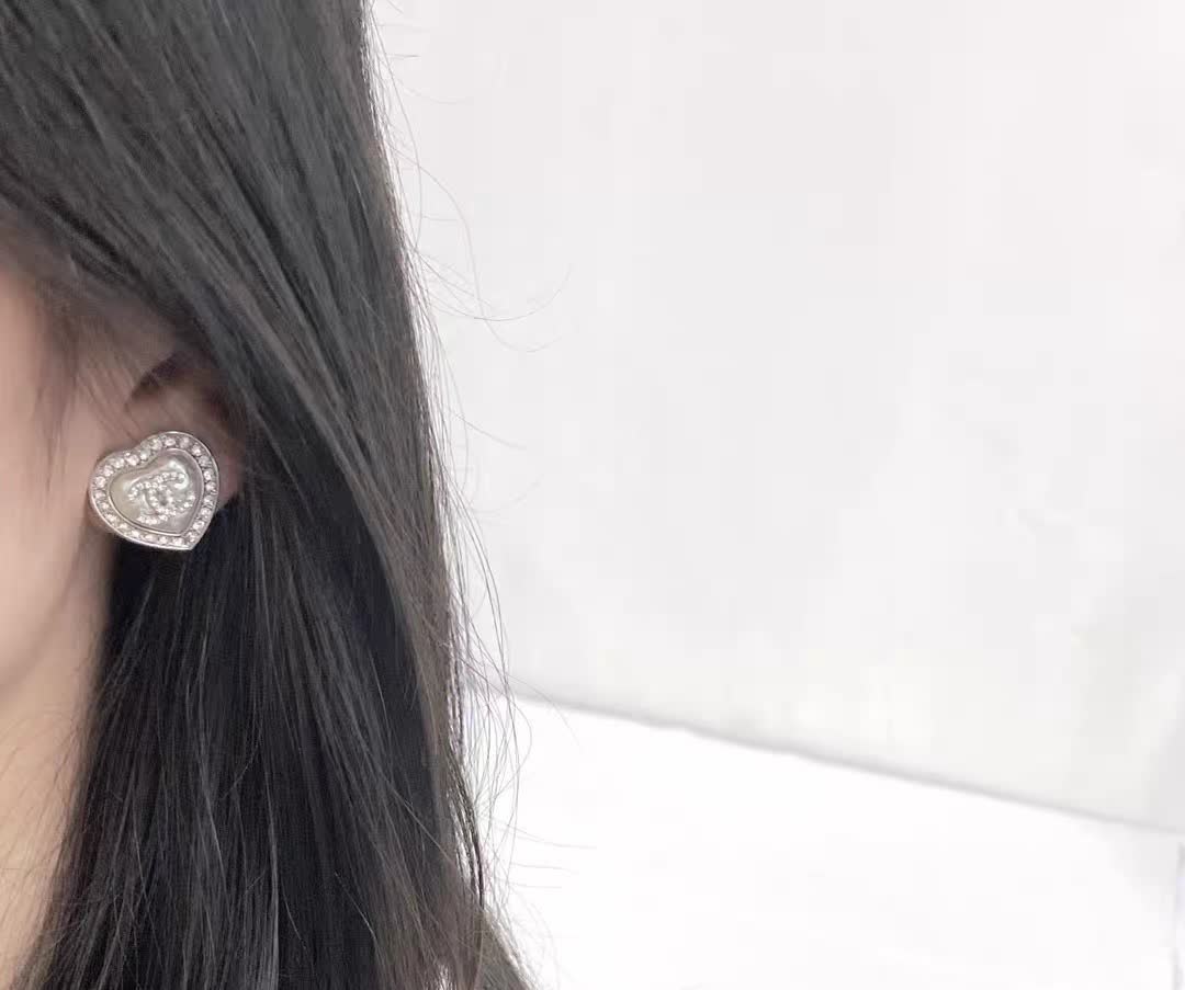 Chanel Heart Shaped Earrings