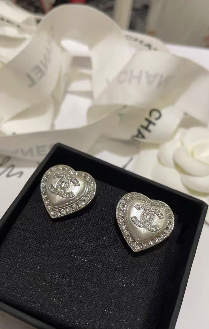 Chanel Heart Shaped Earrings