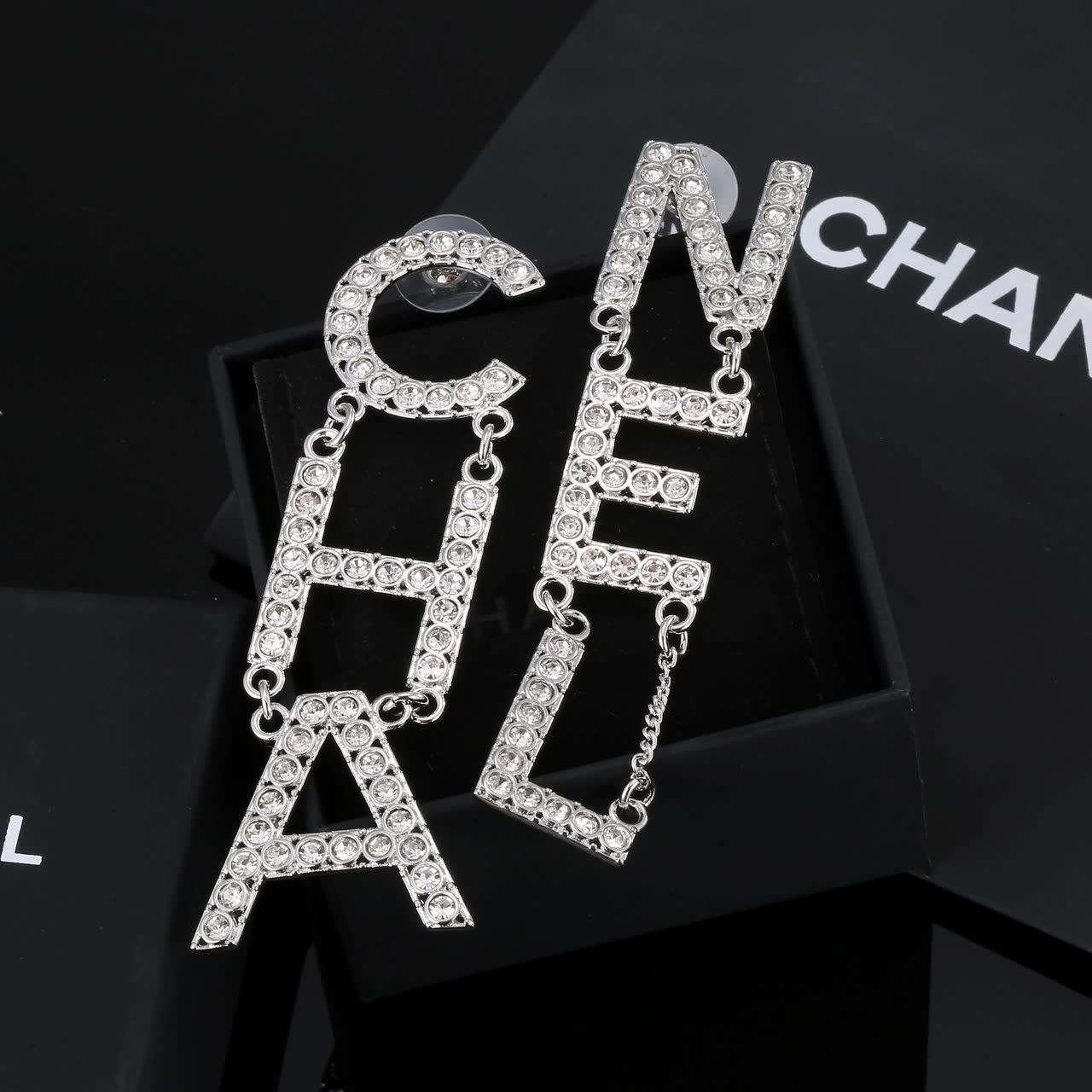 Chanel CC Logo Crystal Earrings Chanel CC Logo Crystal Earrings