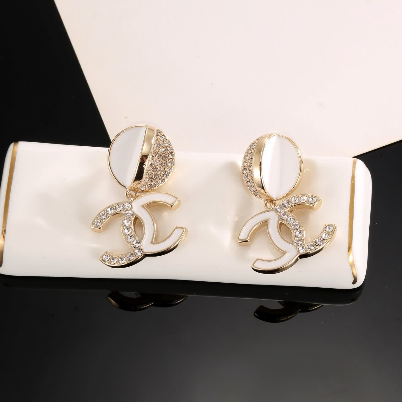 Chanel CC Logo Earrings