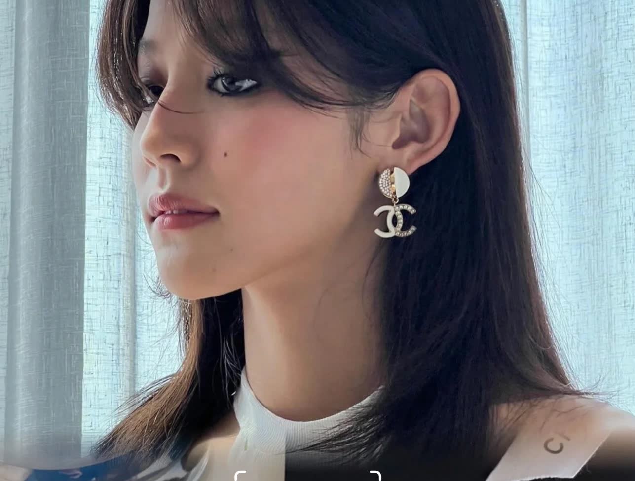 Chanel CC Logo Earrings