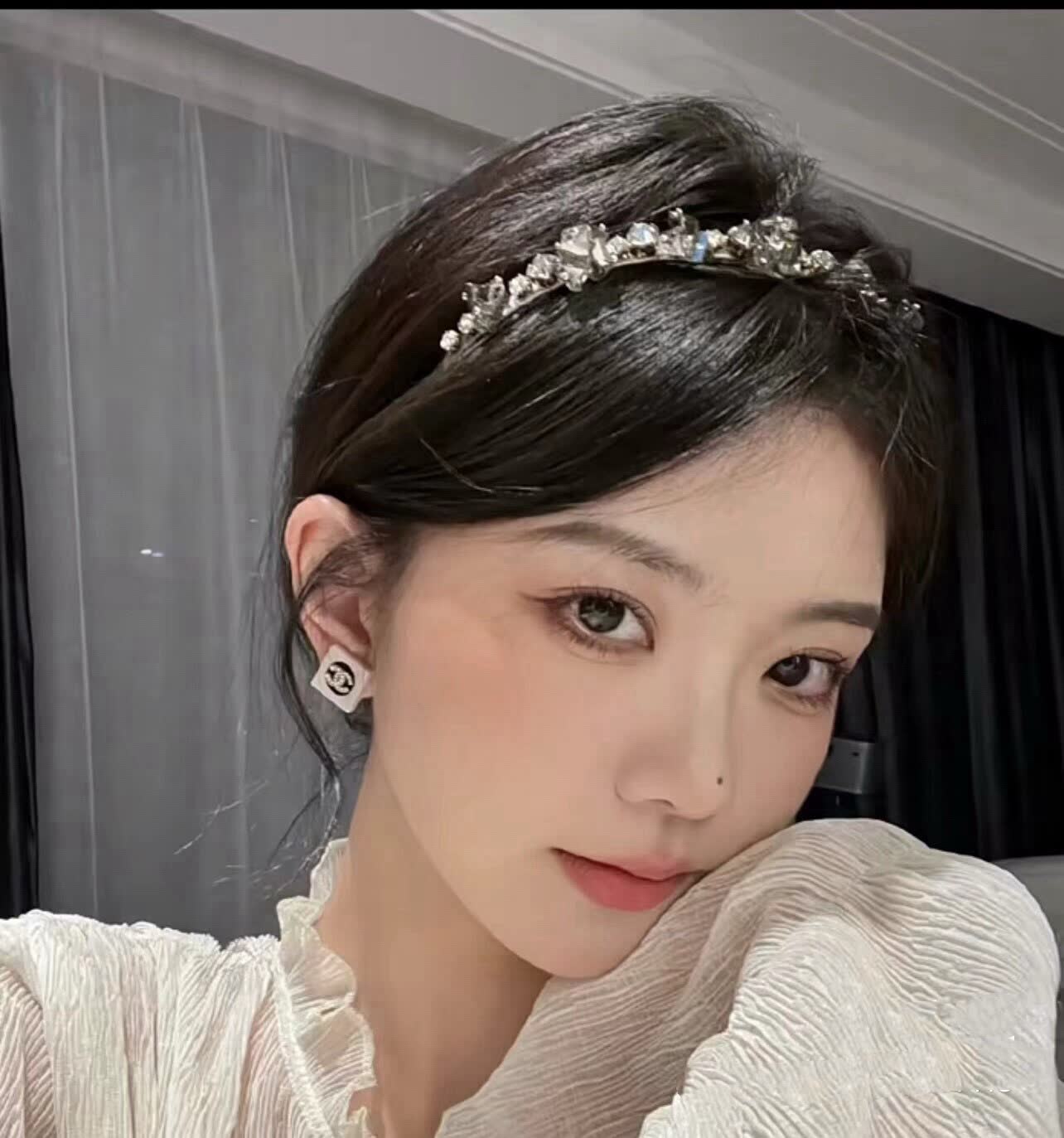 Chanel CC Logo Stud Earrings