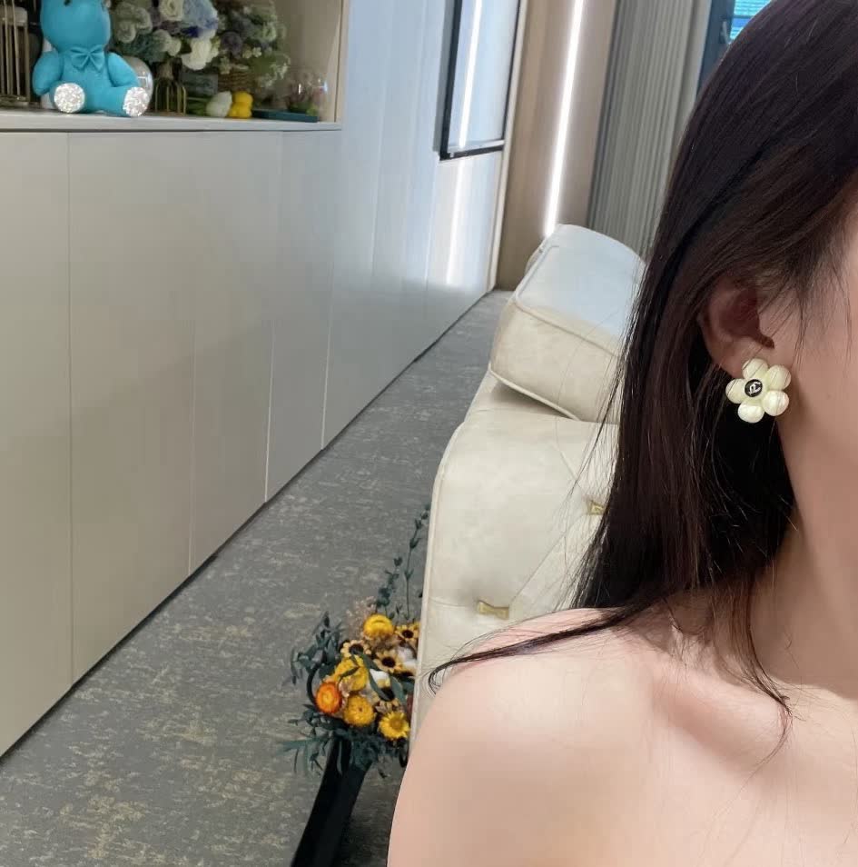 Chanel Camellia Flower Earrings