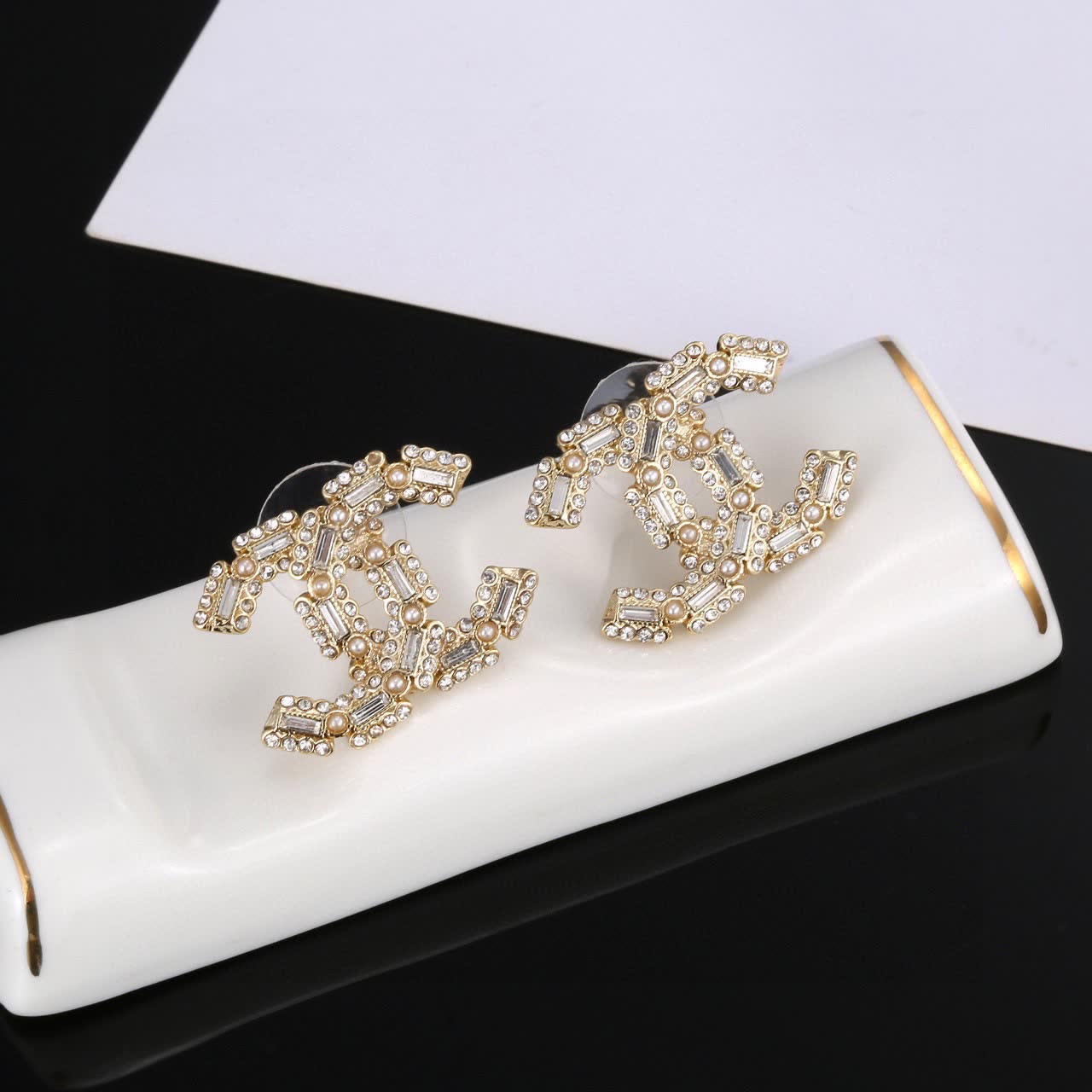 Chanel CC Logo Earrings