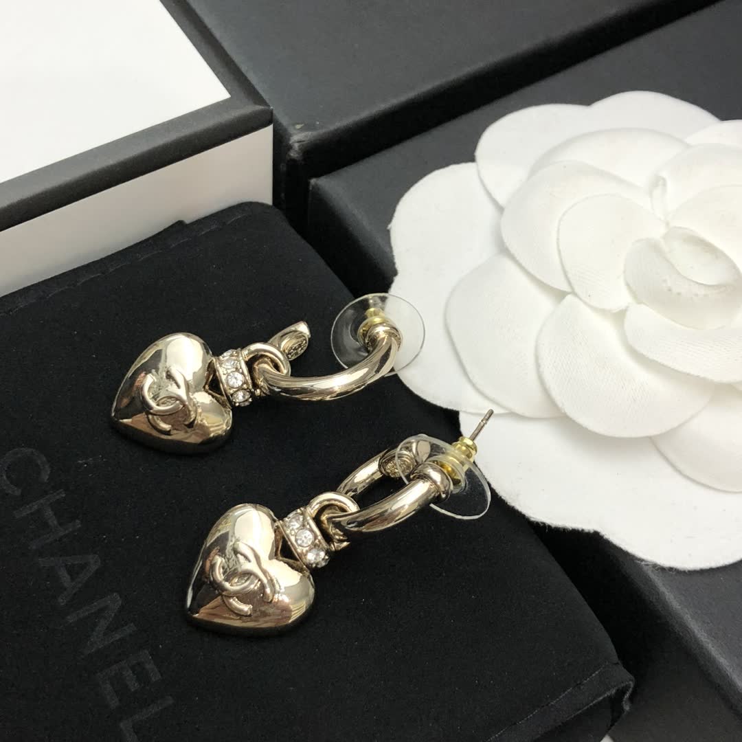 Chanel Heart Shaped Earrings