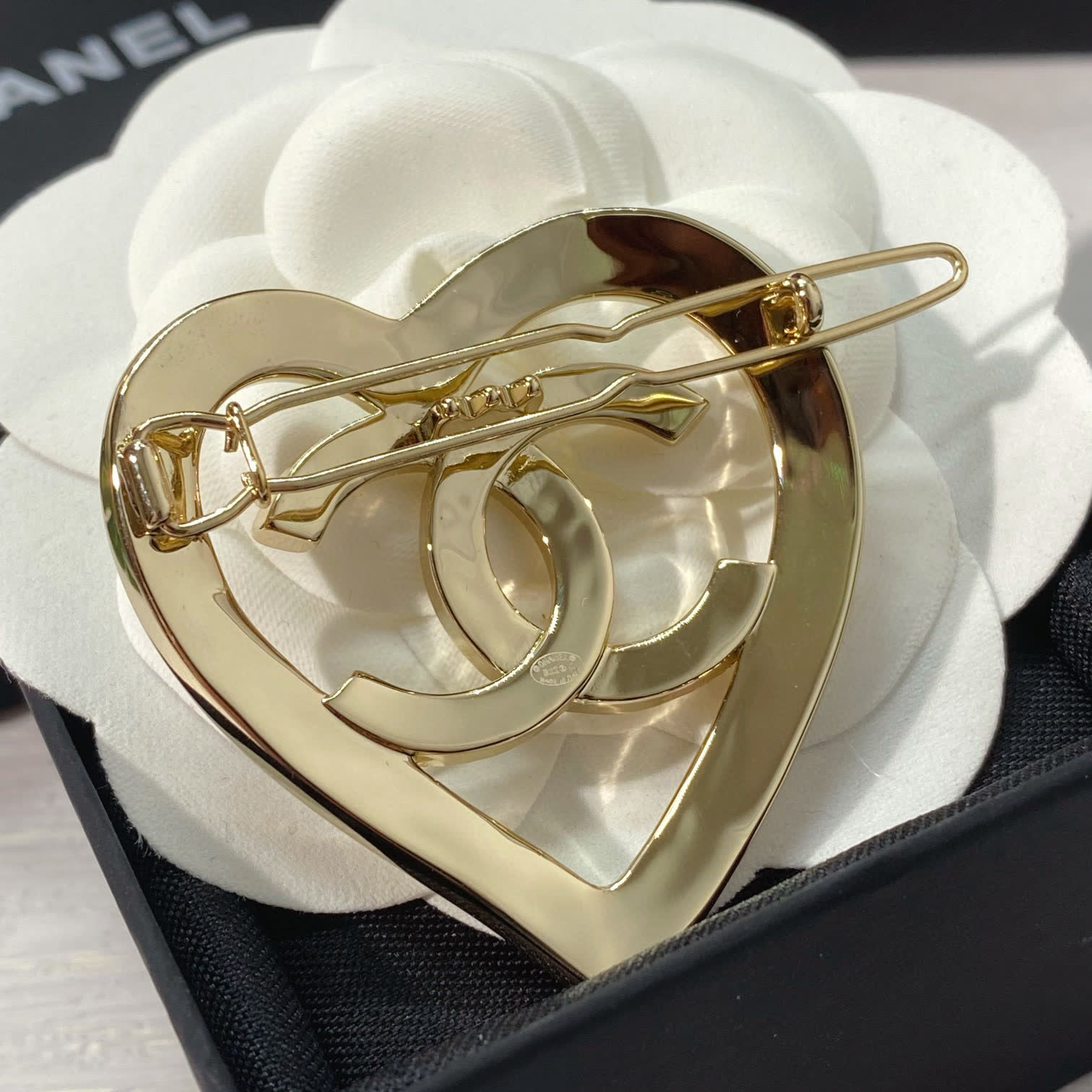 Chanel Heart Hair Clip and Earrings Set