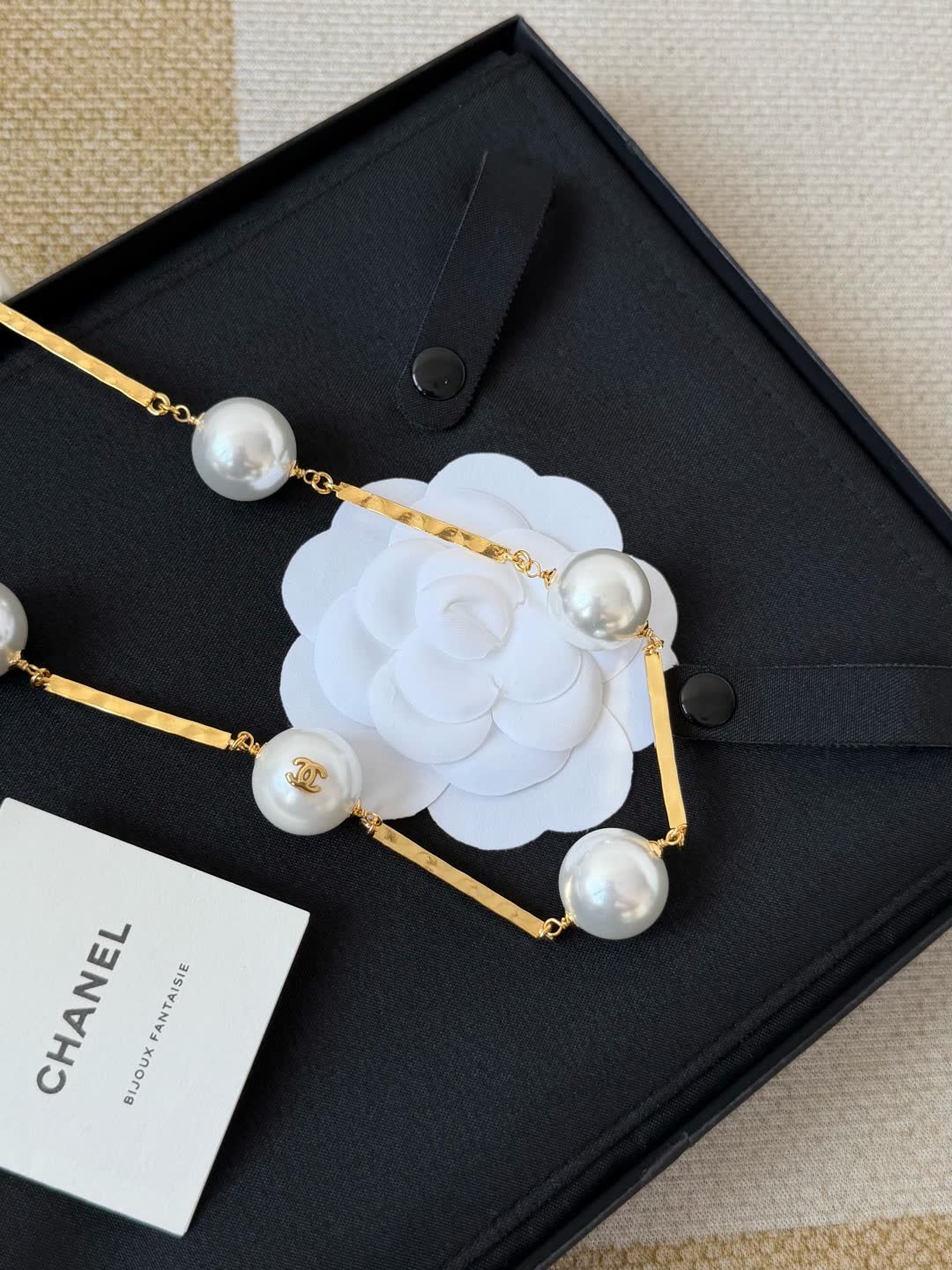Chanel Pearl Earrings and Necklace Set