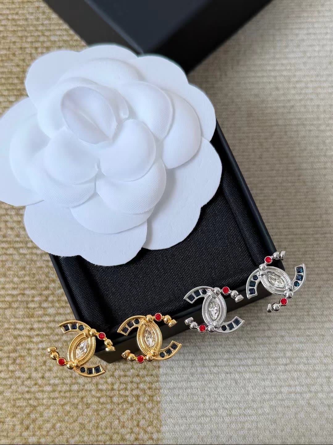 Chanel CC Logo Earrings