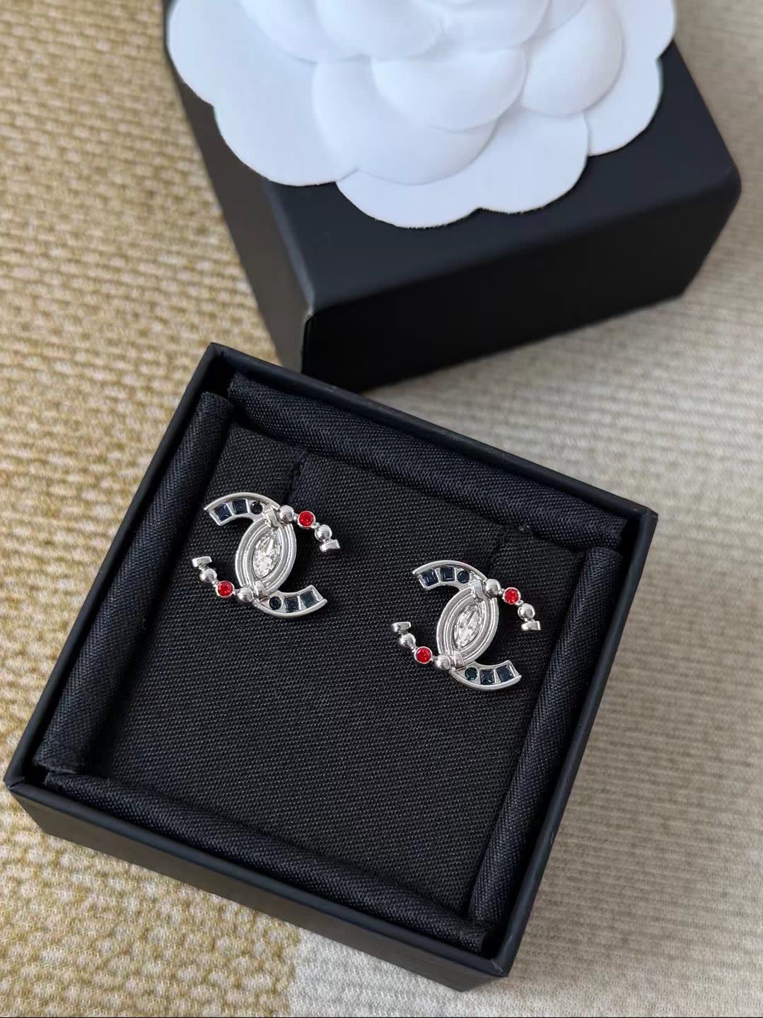 Chanel CC Logo Earrings