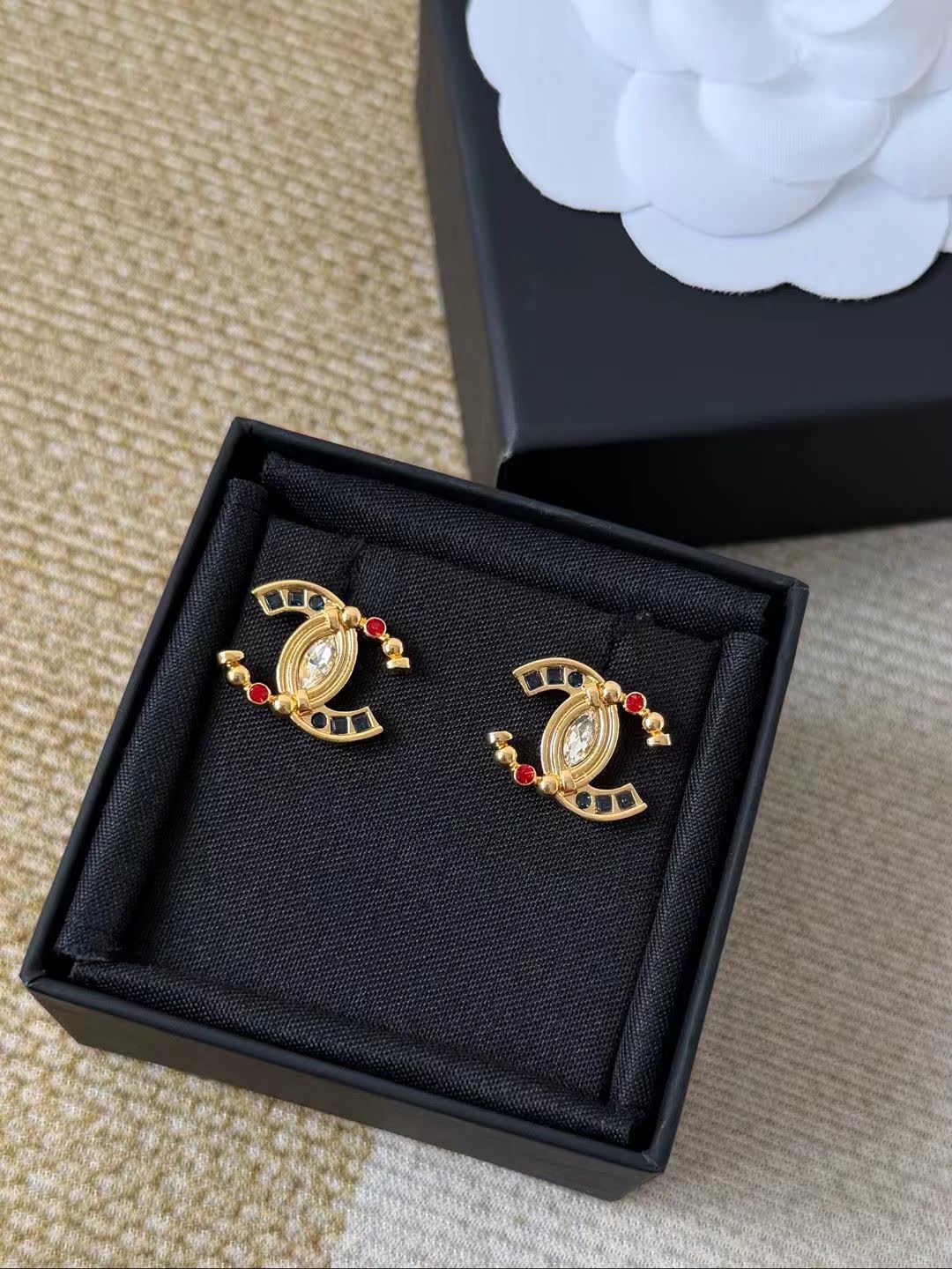 Chanel CC Logo Earrings