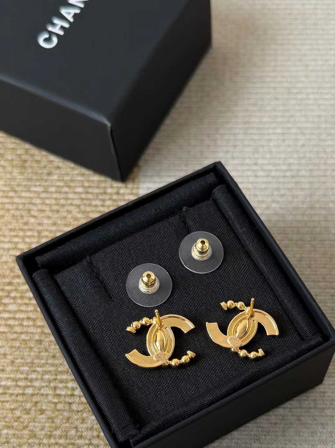 Chanel CC Logo Earrings
