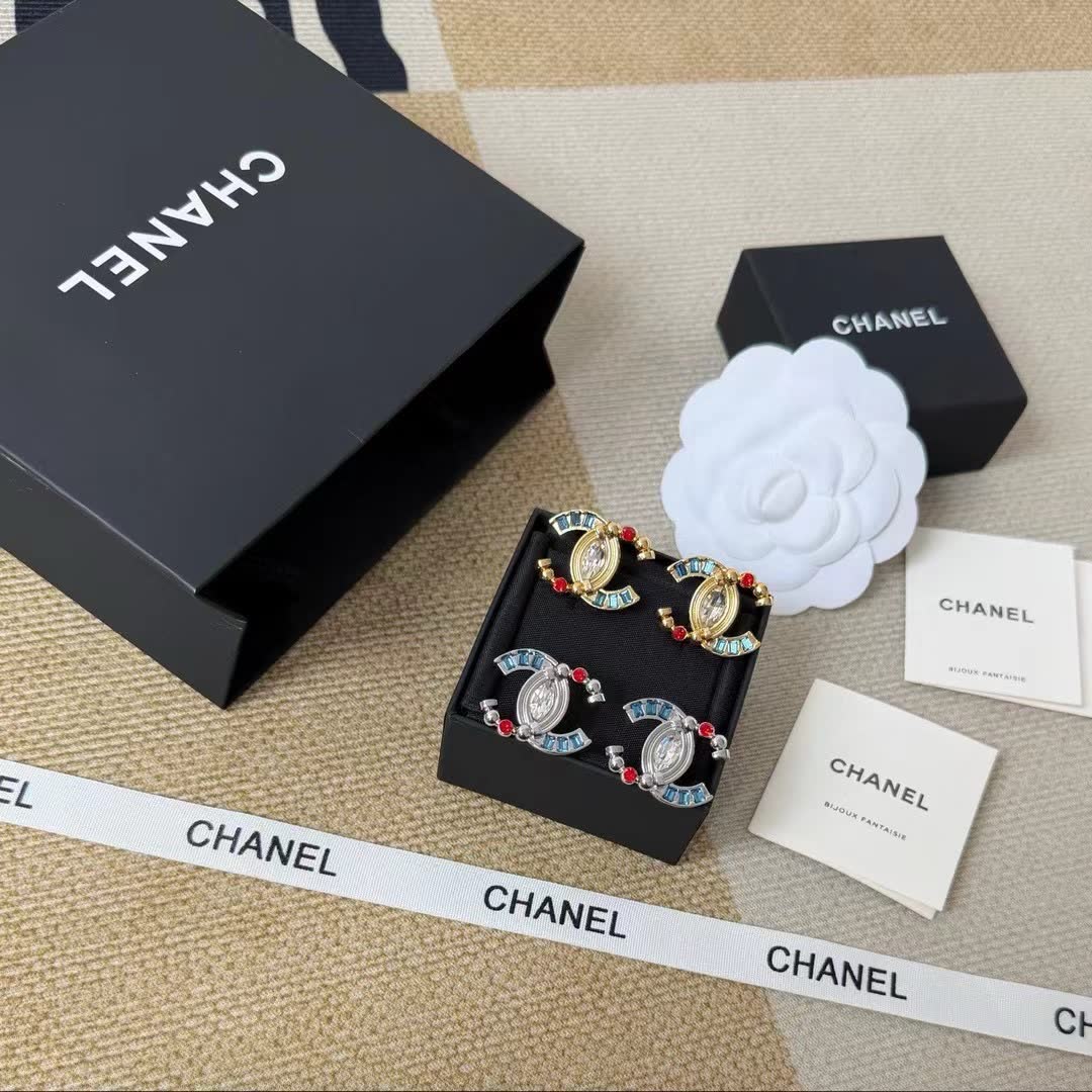 Chanel CC Logo Earrings
