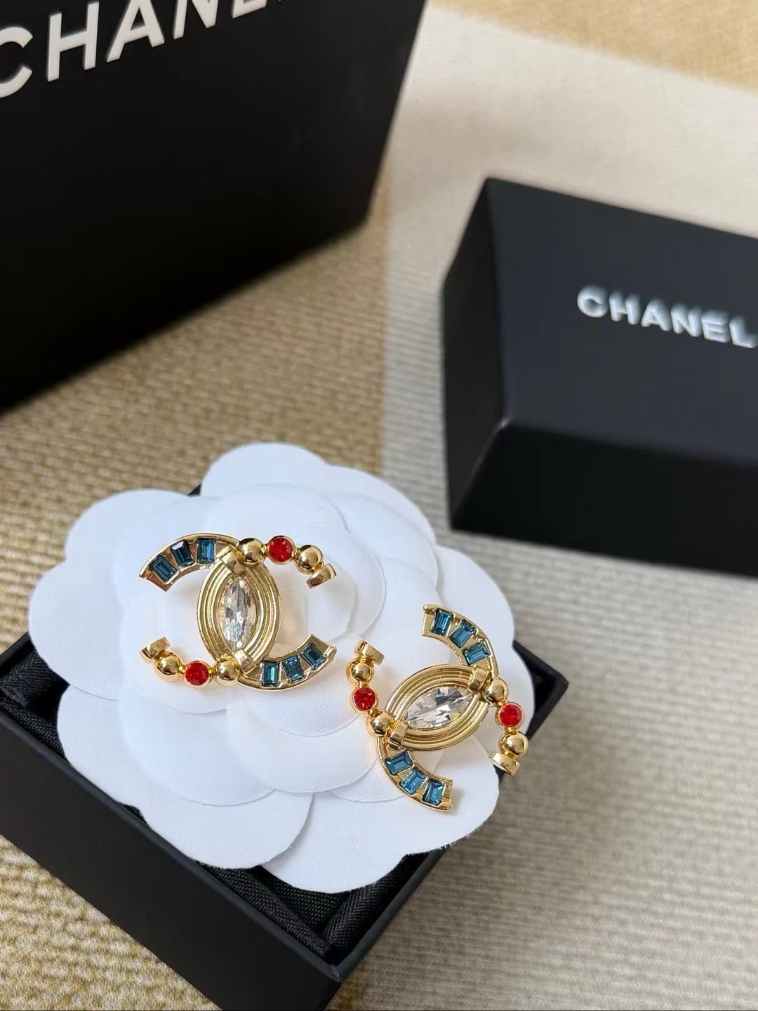 Chanel CC Logo Earrings