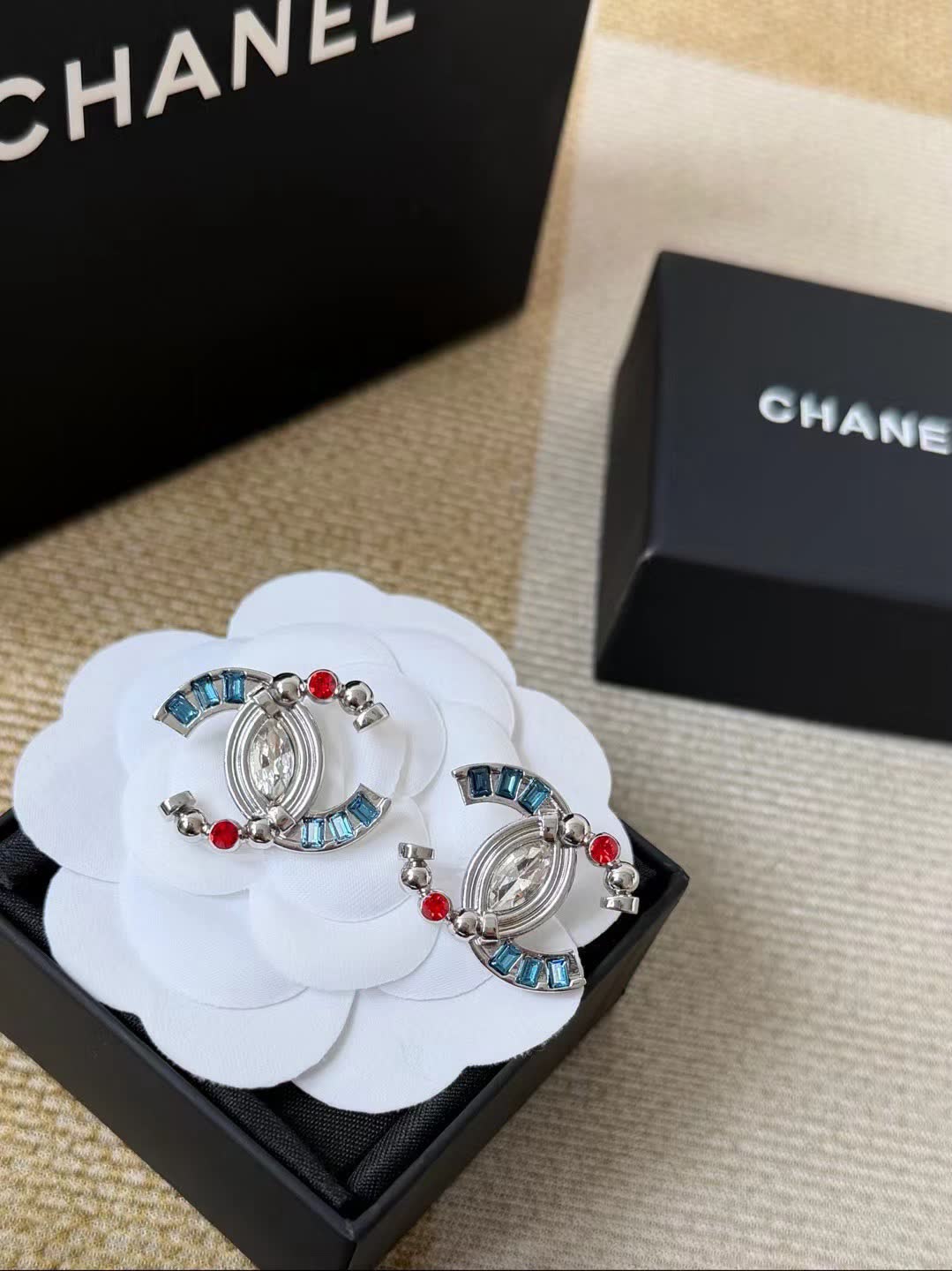 Chanel CC Logo Earrings