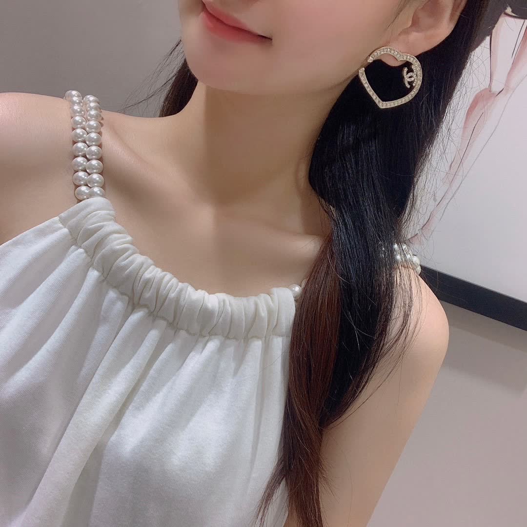 Chanel Heart Shaped Earrings Chanel Heart Shaped Earrings
