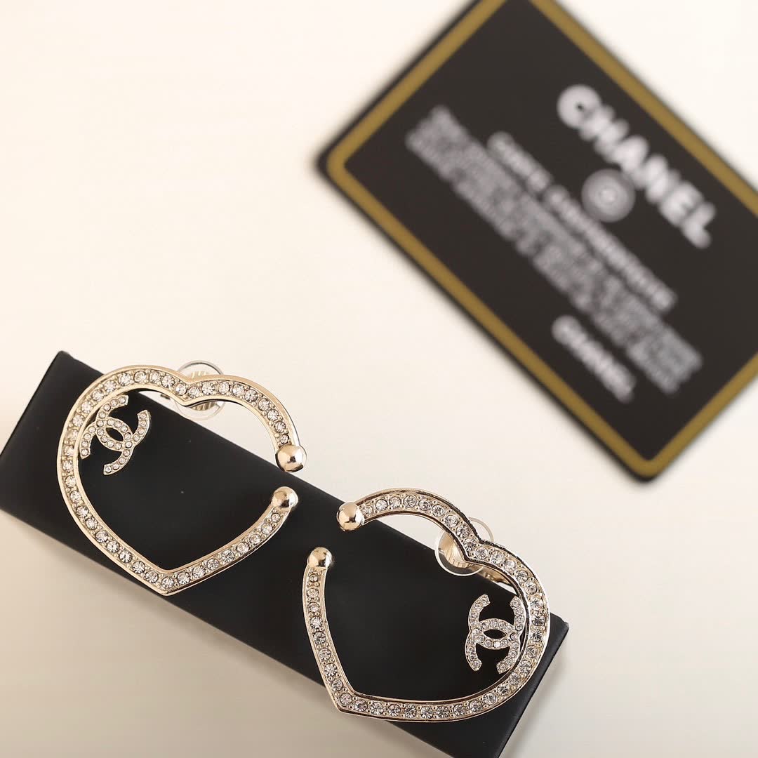Chanel Heart Shaped Earrings