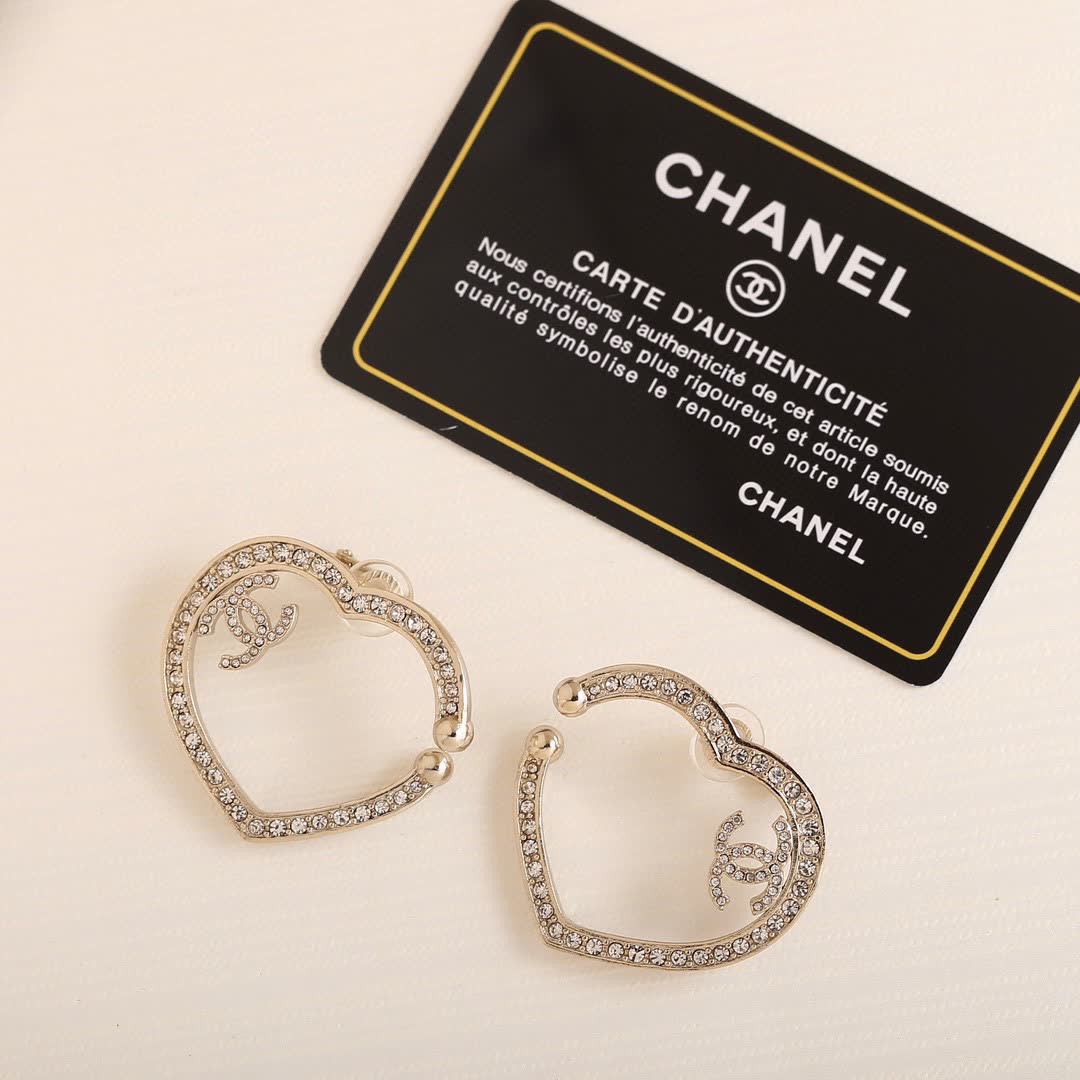 Chanel Heart Shaped Earrings
