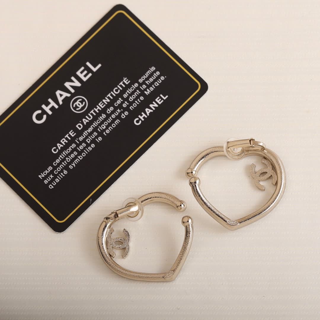 Chanel Heart Shaped Earrings
