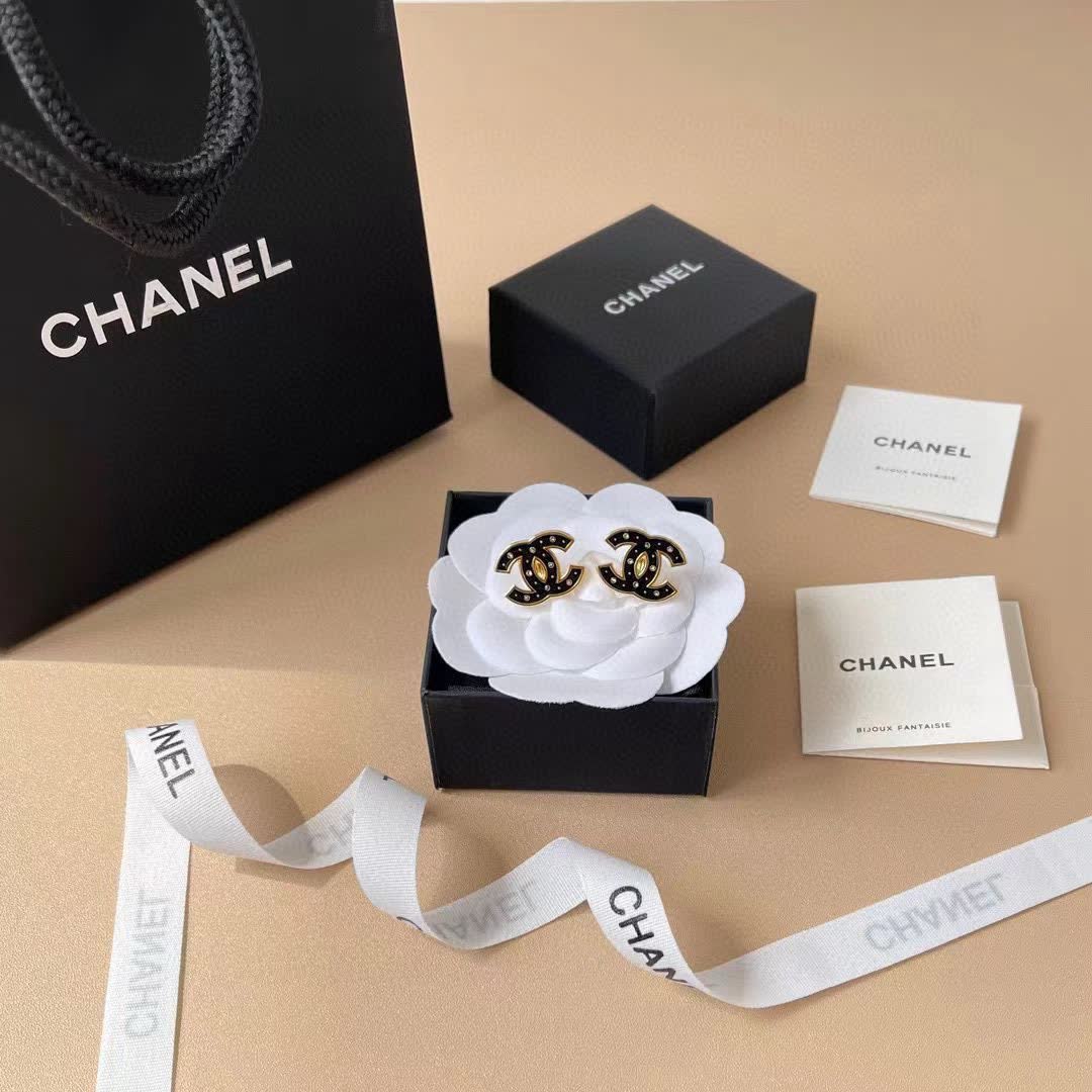 Chanel CC Logo Earrings