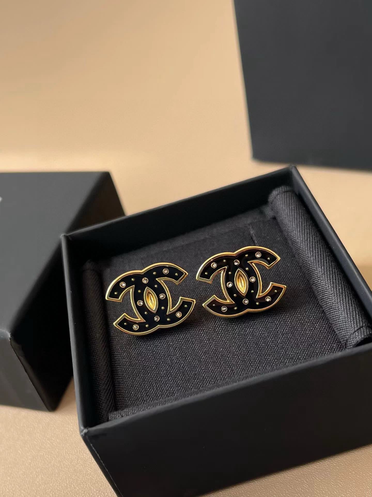 Chanel CC Logo Earrings