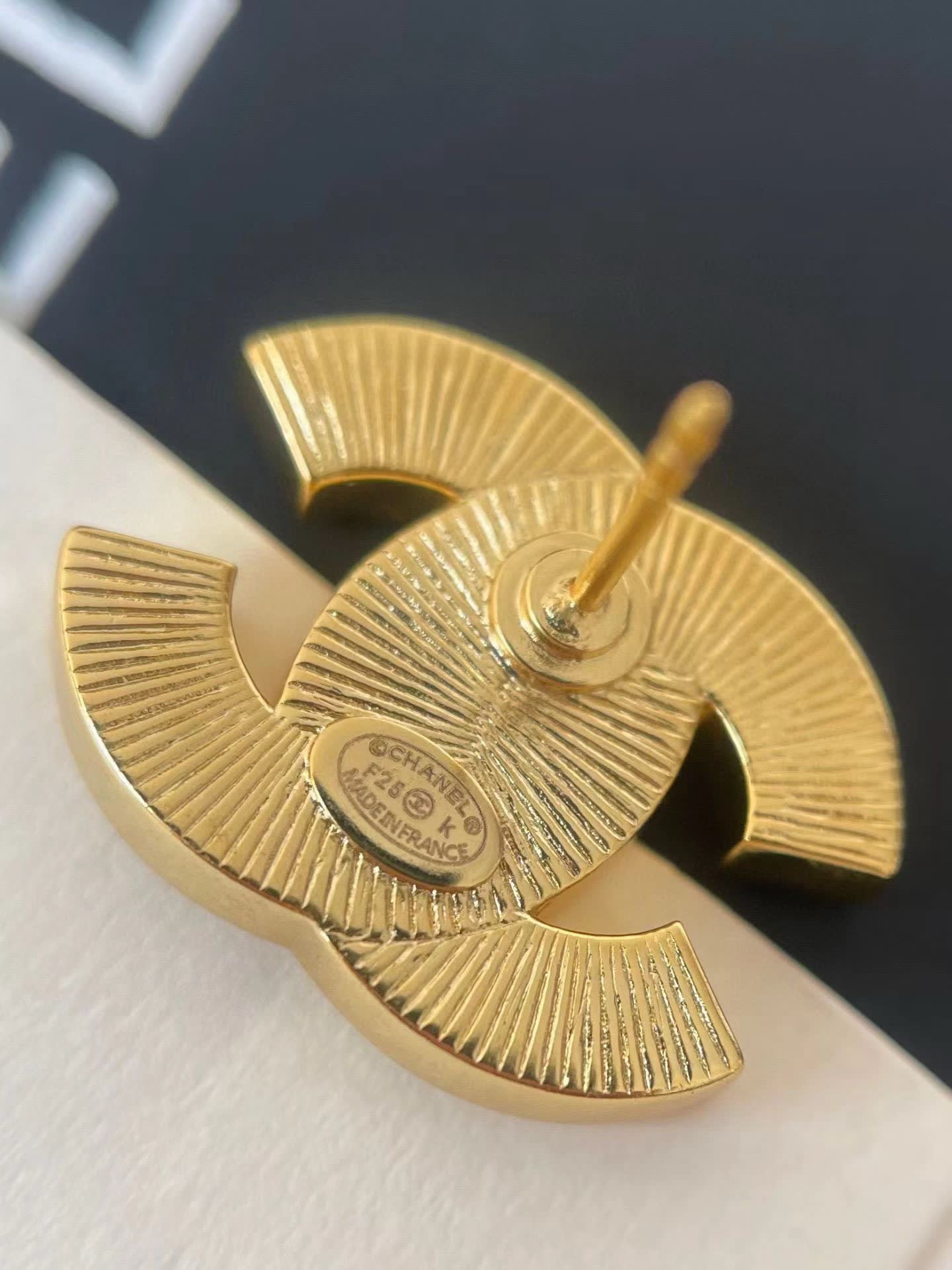 Chanel CC Logo Earrings