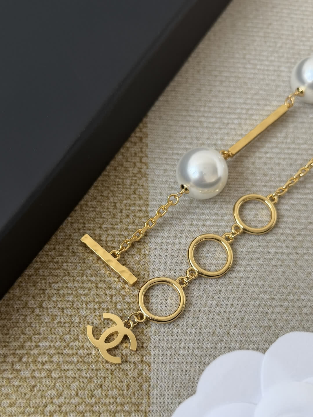 Chanel Pearl Earrings and Necklace Set