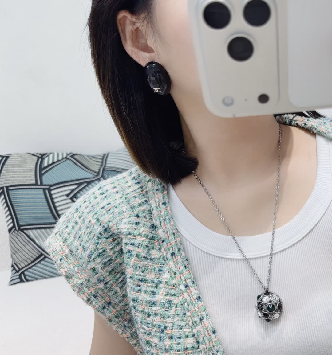 Chanel Black Earrings Chanel Black Earrings