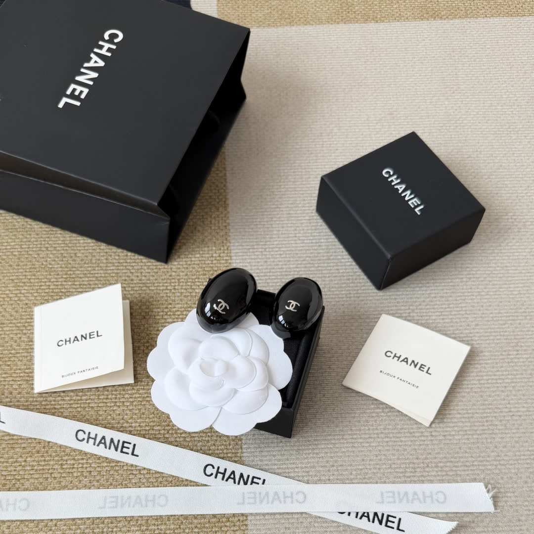 Chanel Black Earrings