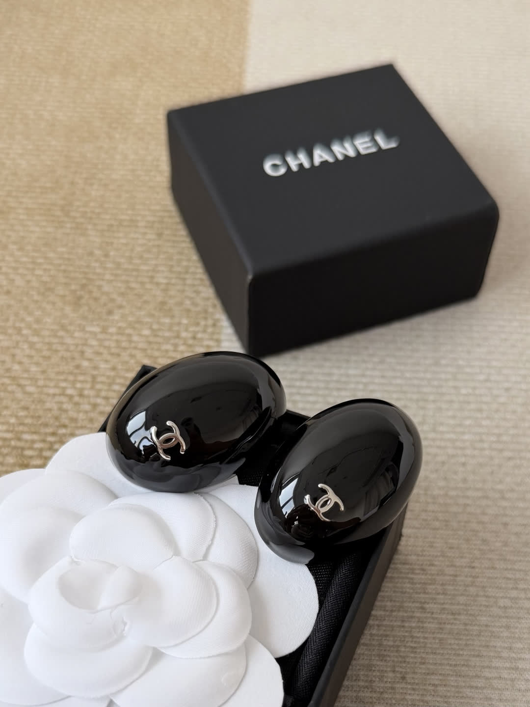 Chanel Black Earrings