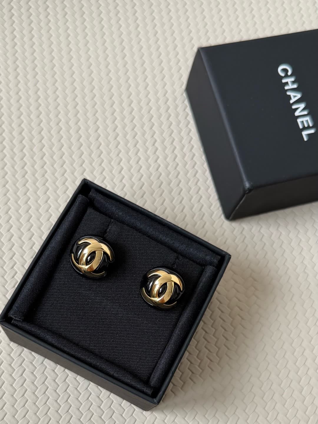 Chanel CC Logo Stud Earrings