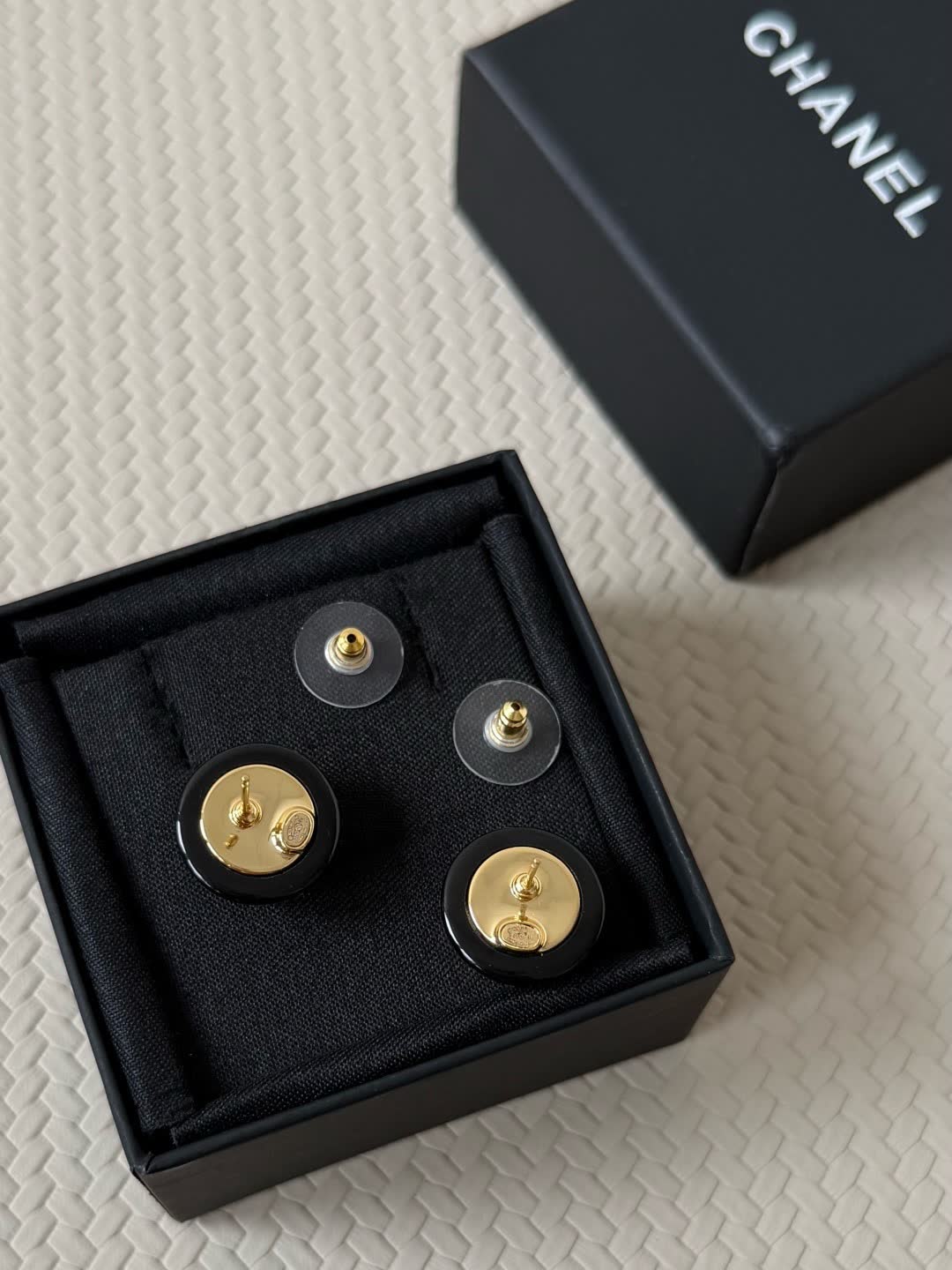 Chanel CC Logo Stud Earrings