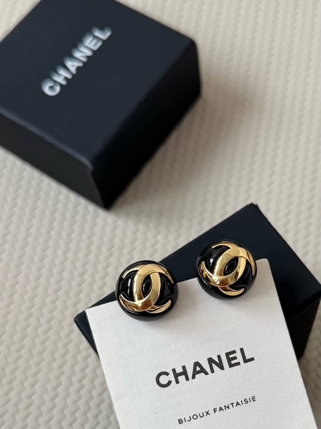 Chanel CC Logo Stud Earrings