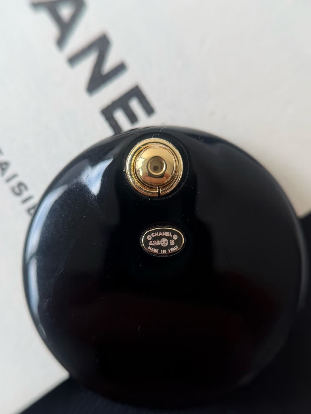 Chanel CC Logo Black Disc Earrings