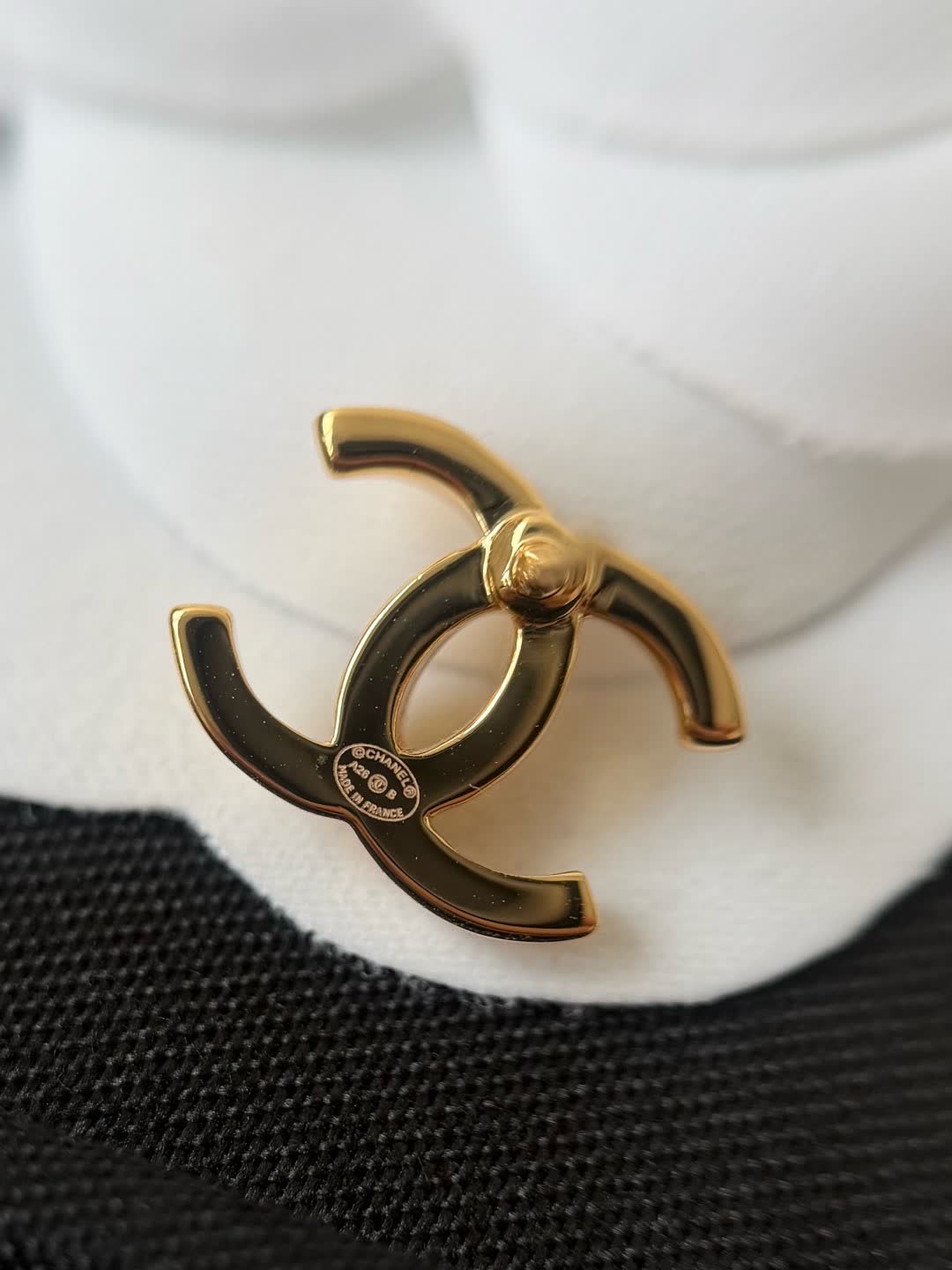 Chanel CC Logo White Pearl Earrings