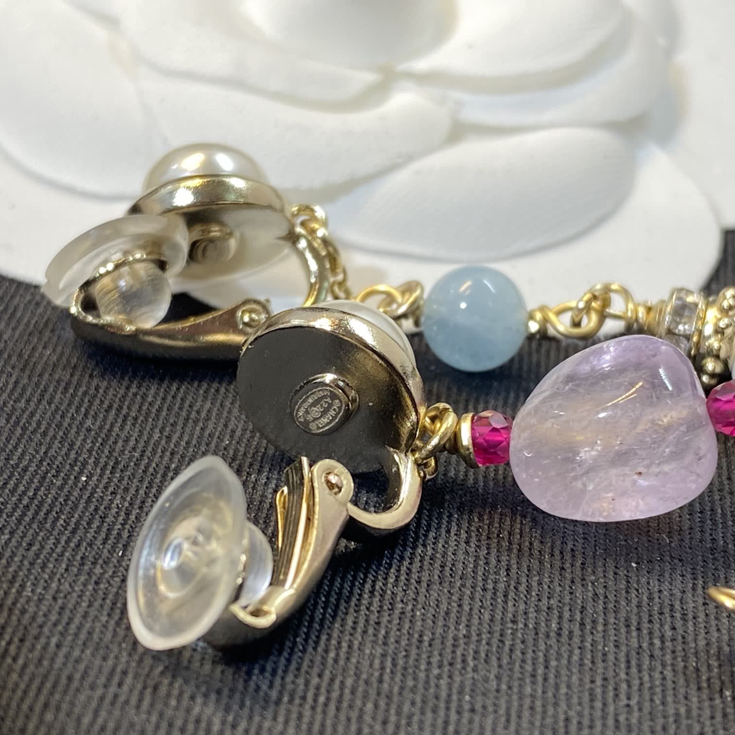 Chanel Elegant Pearl and Gemstone Earrings