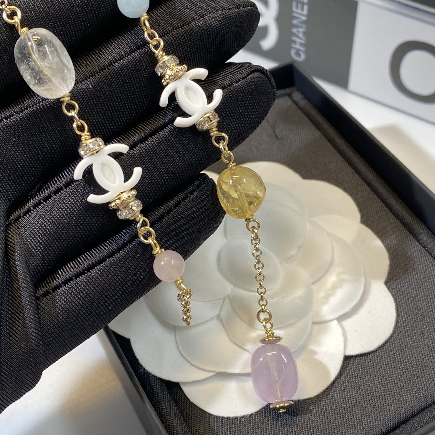 Chanel Elegant Pearl and Gemstone Earrings