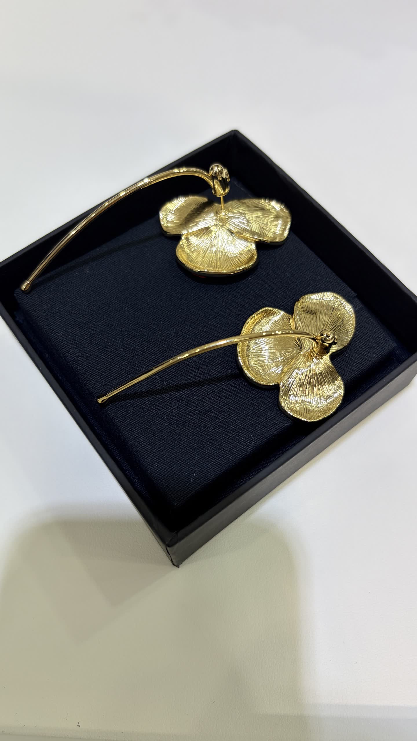 Chanel Red Flower Earrings
